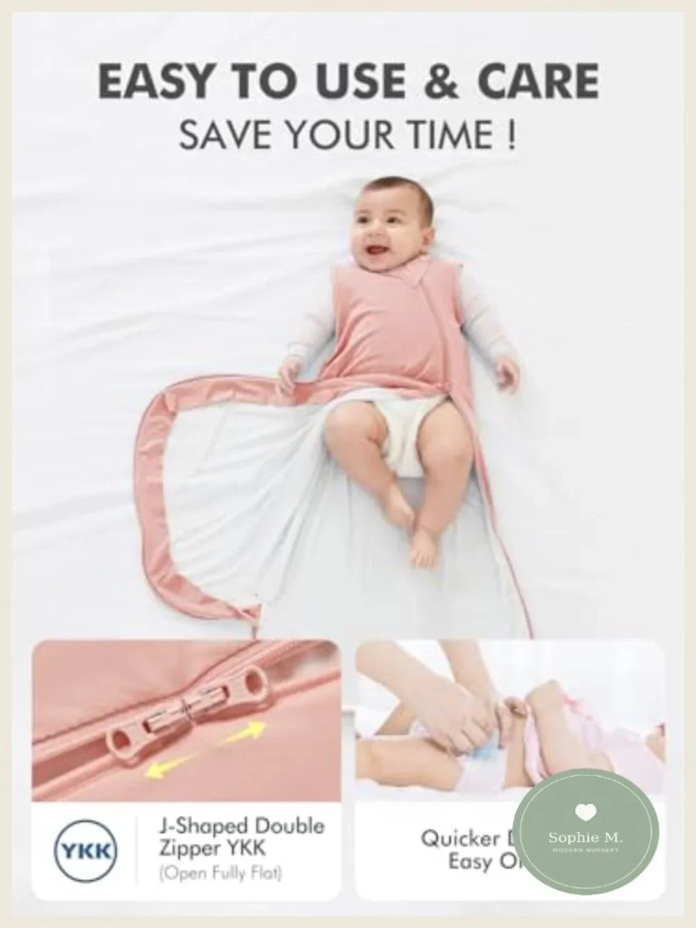 Rayon from Bamboo Baby Sleep Sack 0.5 TOG, 2-Way Zipper Wearable Blanket